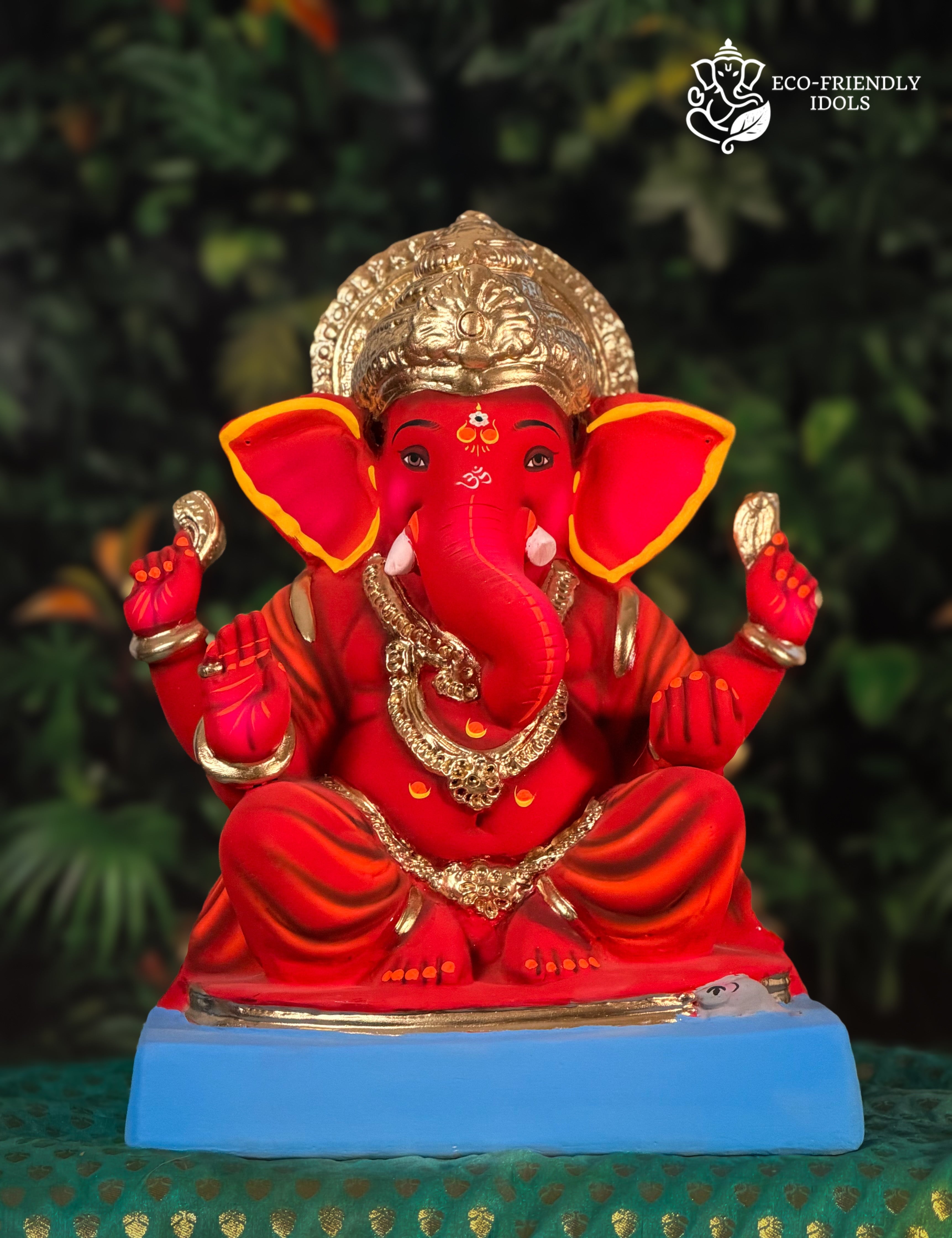 14 inch Mysori Ganpati idol in red