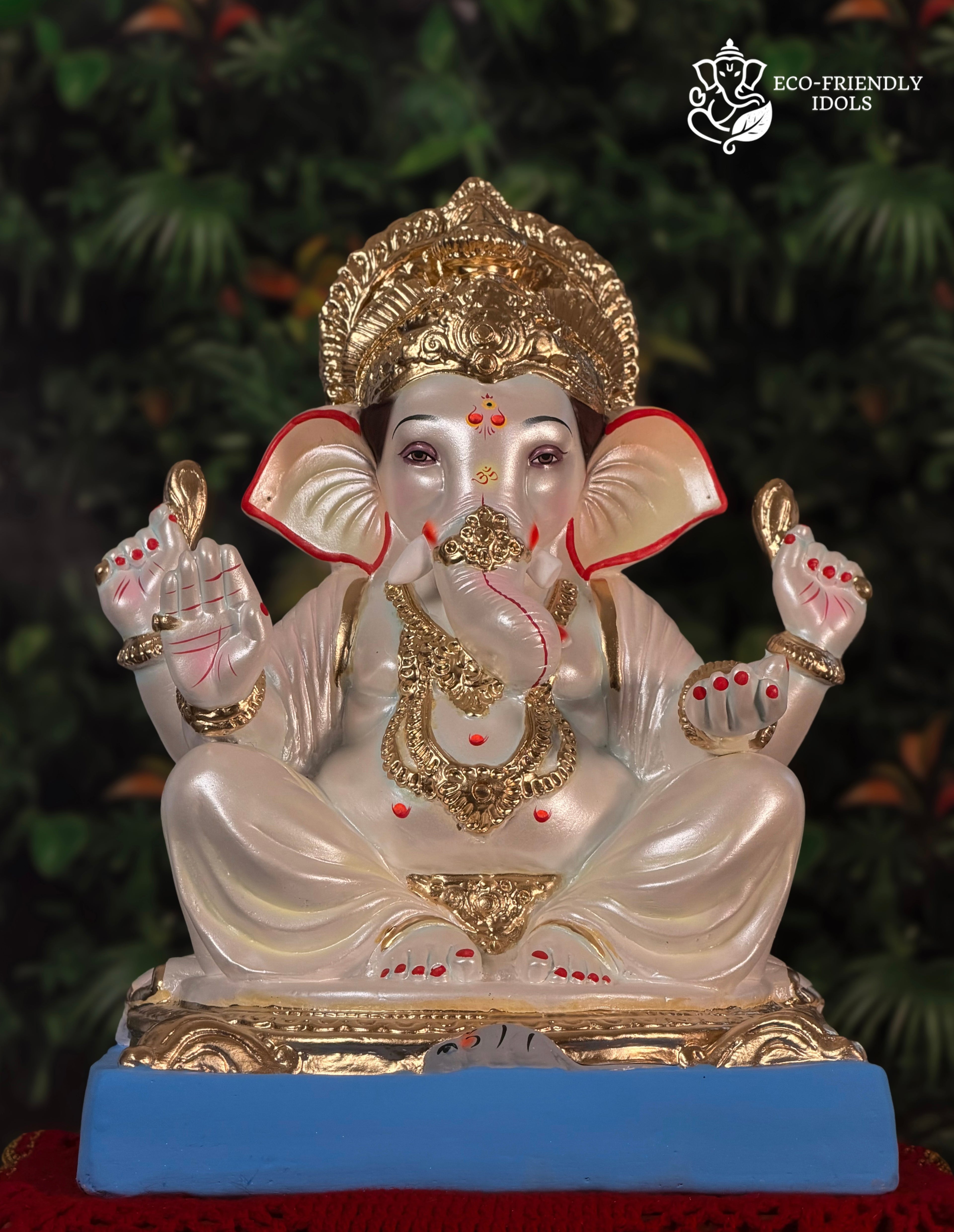 18 inch Mysori Ganpati idol in pearl shade