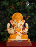 Dagdusheth Haldi Ganesh idol, 12 inches, yellow traditional murti