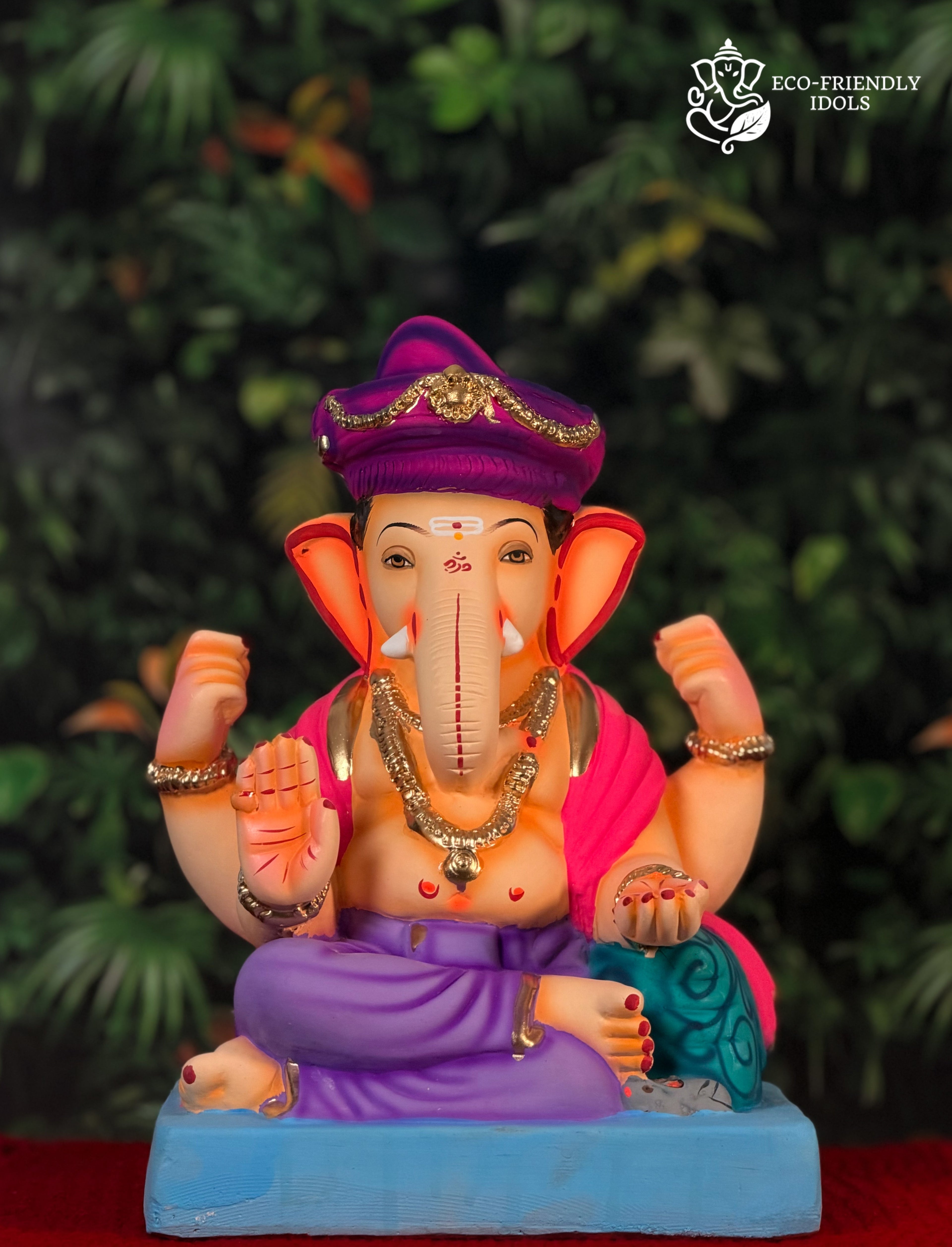 Load Shivrekar with Puneri Pagdi in Purple & Pink (12 Inches)