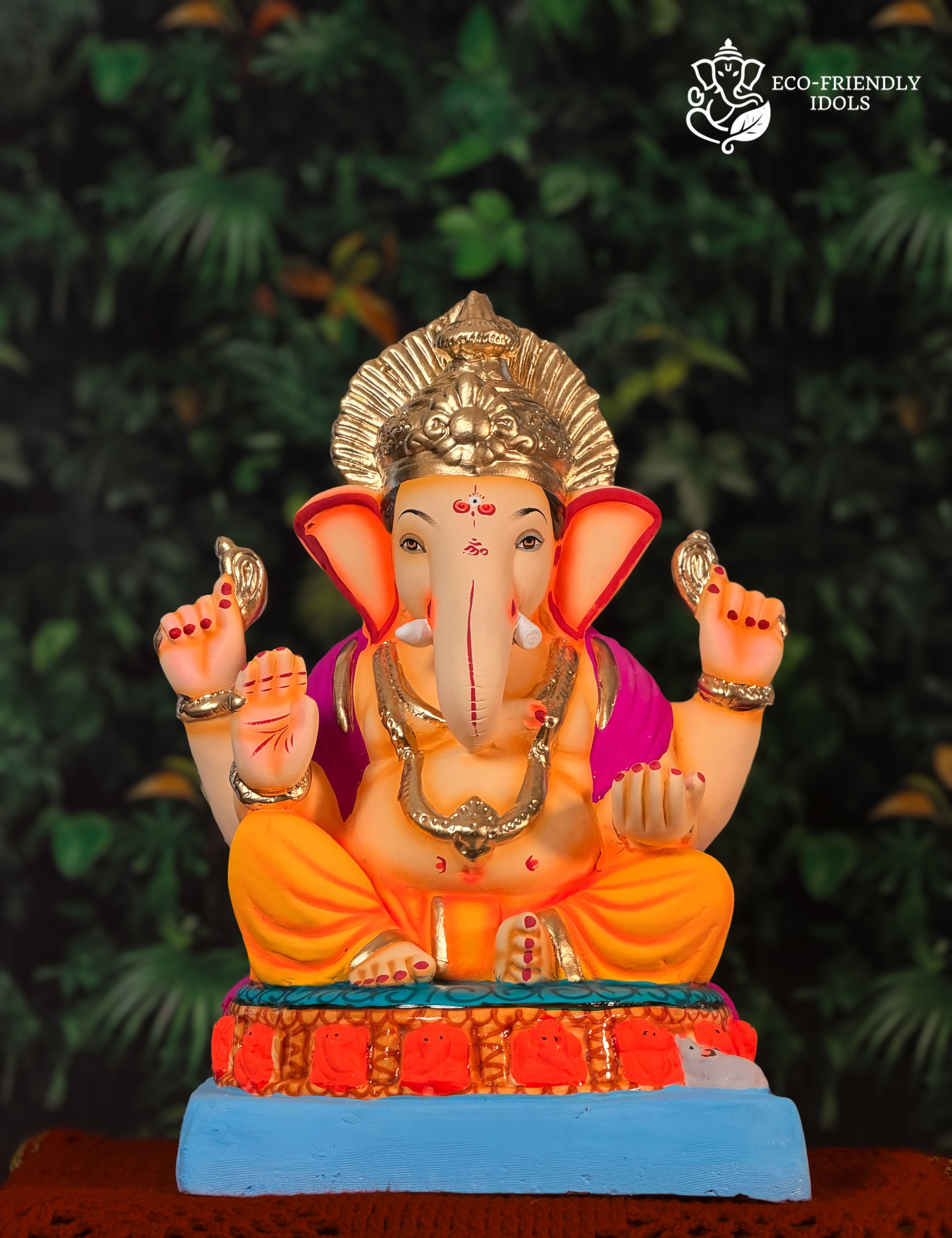 Ashtavinayak Mysori in Yellow & Purple (16 Inches)