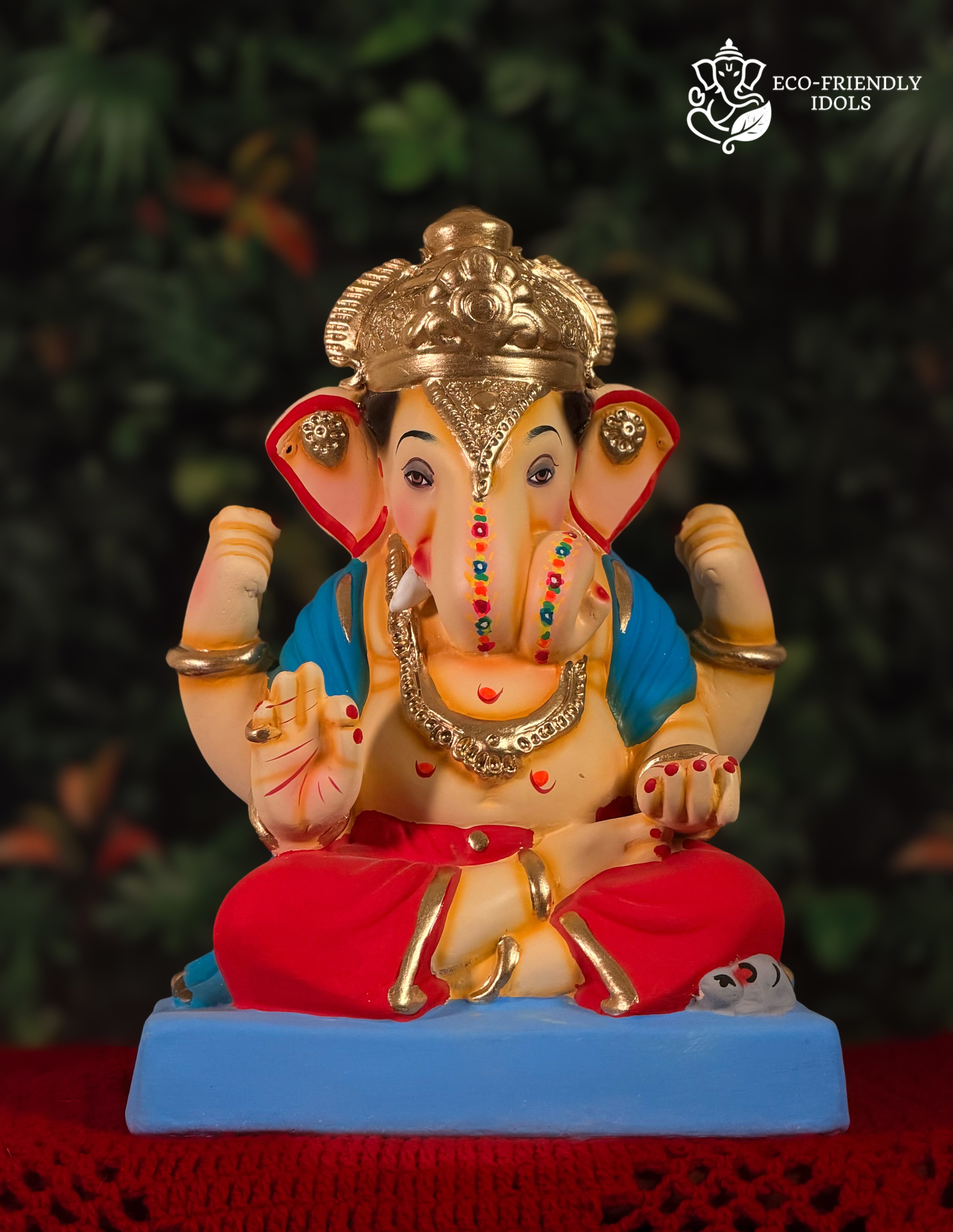 Dagdusheth Halwai in Red & Blue (12 Inches)
