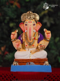 Padmasan in White & Purple (10 Inches)