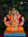 Dagdusheth Asan in Orange & Purple (15 Inches)